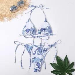 Kadın Mayo Kadın Seksi Baskı Bikini Set Bandeau Bandauge İki Parçalı Push-Up Brezilya Plaj Giyim Mayo Biquini Mujer Feminino