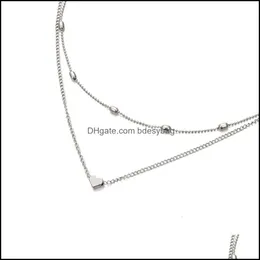 Collane con ciondolo Pendenti Gioielli Simple Street S Collana con perline rotonde Donna Rame Cuore pesca Diamante Amore Dhqtg