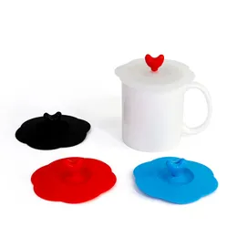 Silicone Cup Lid Dust-proof Leak-proof Sealing Reusable Caps Ceramics Coffee Mugs Cover Candy Colors