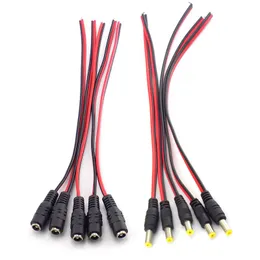 その他の照明アクセサリー5.5mm 5PCS AC DCメス男性電源コードケーブル12V 24VワイヤーコネクタジャックアダプターCCTVカメラLED STR