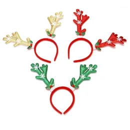 Decorações de Natal Snowflake Elk Antlers Bandas para a cabeça para ornamentos de festa noel de 2022 anos de acesso para cabelos