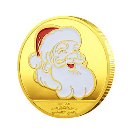 Santa Claus Wishing Coin Collectible Gold Plated Souvenir Coin North Pole Collection Gift God julminnesmynt FY3608 SXJUL6