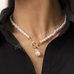 Collana girocollo corta con perle d'imitazione per le donne Collana con ciondolo di perle da matrimonio alla moda Colar Neck Regalo di gioielli alla moda