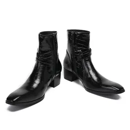 2022 italian military dress boots men pointed toe high heels western styles black double buckle cowboy boots shoes man Sapatos Social