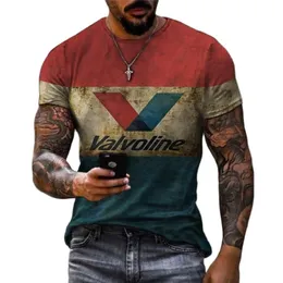 レトロスタイルメンズサマーTシャツ3Dプリンティングショーツリーブ大型ファッションステッチパターン特大のTshirts for men tops220607