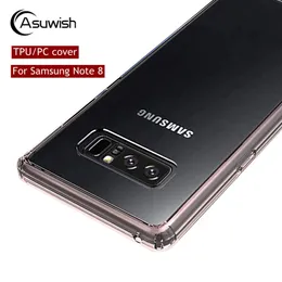Mjuk TPU -ram och transparent hård PC -bakslag Kristallklara fall för Samsung Galaxy Note 8 Note8 Fundas CAPA