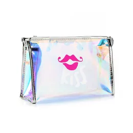 Bolsa de cosméticos transparente de TPU à prova d'água com zíper colorido de maquiagem Pacote de férias de férias de férias e bolsa de viagens de bolsa organizadora
