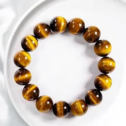 Bangle Tiger Eye Pärlade armband 8mm handgjorda reiki helande meditation armband elastiska rep naturliga sten fengshui par juvelrybangle ken ken