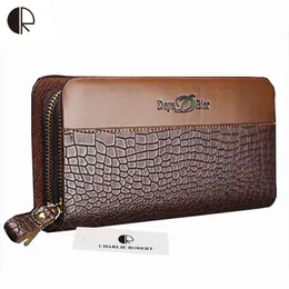 Wallets Men Fashion Classic Alligator PU Leather Hand Bag Vintage Long Wallet Carry-on Practical Double Zipper Purse BW296Wallets