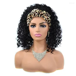 Perucas sintéticas yunrong peruca turbante kinky encaracolado com franja feminina afrofro afro buff headwrap tobi22