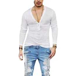 Men's T-Shirts Sexy Deep V Neck T Shirt Men Long Sleeve Mens Tshirt Skinny T-shirt Casual Summer Thin Section Camisetas Hombre Tee Homme