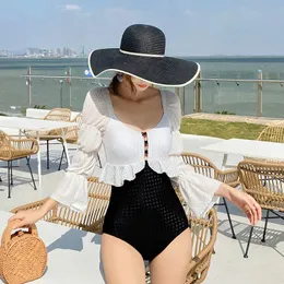 Kobiet stroje kąpielowe Wysokiej talii One Piece Girl Swimsuit Push Up Samica Odchudzanie Plus Bikini Z Ruffles Plaża Pływać dla kobiet Retro Panie