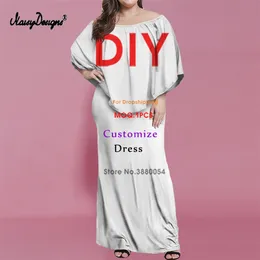 NoisyDesigns Custom Womens Off Shoulder Ruffles Bodycon Long Dress Plus 크기 4xl 고급스러운 Floral Prints residos boho dropship 220616