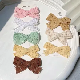 2pcs/set kide lace bow hair clip for kids girls bowknot hairgrips barrette baby headwearヘアアクセサリー