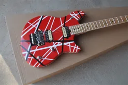 Gitar Çift Rocker Elektrikli Gitar Çizgili Vücut Akçaağaç Klavye Çift Açık Pikap Donma Fiyat Desteği Özelleştirme