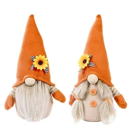 Autumn Sunflower Decoration Party Plush Schled Toy Harvest Festival Święto Dziękczynienia Gnomy bez twarzy Elf Doll Boy Girls Festival interesujący prezent 10HB Q2