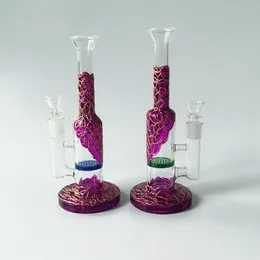 Partihandel Glas Bong Heady Glass Honeycomb Perc Hookahs med triangeln 9 tum 14mm kvinnlig led 3 mm tjock wp533