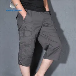 Pantalones cortos de carga Hombres Verano Casual Multi bolsillo Masculino General Militar Sólido Pantalones cortos Tallas grandes S 5XL 220722