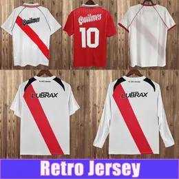 1986 1988 95 96 CANIGGIA Mens Retro Soccer Jersey FALCAO ORTEGA GALLARDO CRESPO 플레이트 홈 어웨이 축구 셔츠 반소매 유니폼