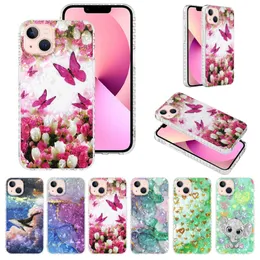 2,0mm FLOR FLOR SOFT TPU CASO PROPRESSO DE CHUMGE para iPhone 13 Pro Max 12 mini 11 xr xs 7 8 Plus SE 2022 Butterfly Marble Heart Love Skin Tow