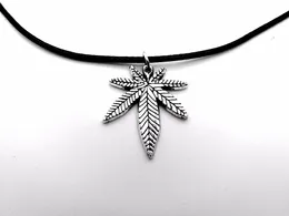 Pendant Necklaces European American Canada Jamaica Necklace African Plants Tree Foliage Leaves Leather Rope NecklacesPendant PePendaPendant