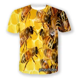 Phechion Fashion Men Kvinnor Bee Honey Print Short Sleeve T Shirt Casual T Shirt Sport Hip Hop Summer Clothing 220704