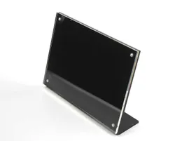 21*14,8 cm A5 poprzeczny L Black Acryl Frame Stand Magnetyczny uchwyt na etykietę Stojak Stojak plakat menu Menu Ramka Reklama Reklama Wyświetlacz