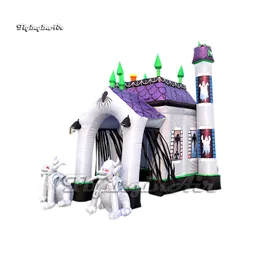 Outdoor Halloween Inflatable Tunnel Entrance Passage Ghost Castle With Goblins For Yard Decoration
