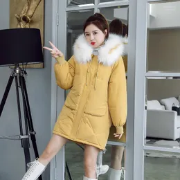 Women Down Parkas Ly Varey Lin 2022 Casacos de algodão de inverno feminino estilo coreano de tamanho médio de comprimento médio com colarinho de pele Kare22