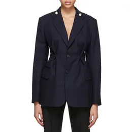 Women's Suits & Blazers Women Blazer Small Suit British Pleat Coat Trend Solid Color Fashion Sacos De Mujer Vestir Abrigo Donsignet