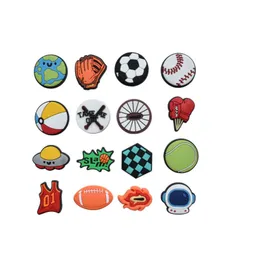 Sports PVC Shoe Charms Shoes Accessories clog Jibz Fit Wristband Croc buttons Decorations football Boys Gift for world cup toy