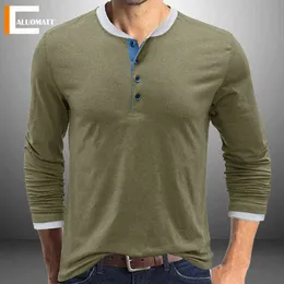 Jesienna górna top Men Polo T-shirt swobodne długie rękawowe T-shirty biznesowe Mężczyźni Slim Fil Bawełniane tee Tops Men Men Fashions T220808