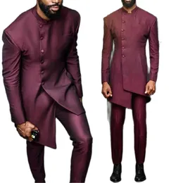 African Burgundie Herren Blazer Anzüge 2 PCs Single Breasted Wedding Tuxedos Formal Party Kleidung MADE MADE MAN MADE MIT 2292