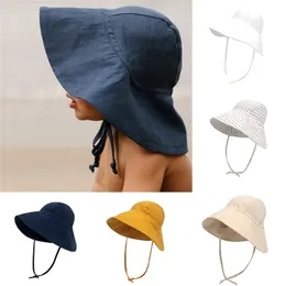 Baby Sunhat Summer Boys Girls Bucket Hat Kids Cotton UV Travel Hats Child Big Brim Outdoor Beach Caps Fashion Casual Panama Cap 220611