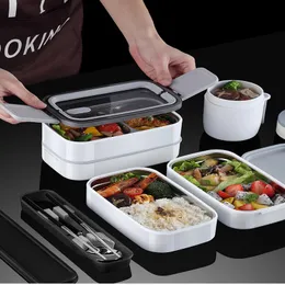 Geschirr-Sets, doppellagige Lunchbox aus Edelstahl mit Tasche, Bento für Kinder, Obst-Dessert-Wärmer, Geschirr, Küchenutensilien, Abendessen