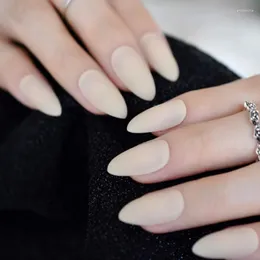 Falso unhas foste candy unhas estiletto artificial falso nude puro tamanho médio fácil para diy 24 contagem prud22