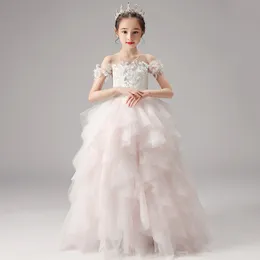 Burgundy Flower Girl Dresses 2022 First Holy Communion Dresses For Girls Ball Gown Wedding Party Dress Kids Evening Prom Dress