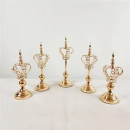 Party Decoration 1-5pcs Crystal Candle Holder Gold Stand Wedding Candelabros Table Centerpieces Christmas Home Decor Candlestick272983