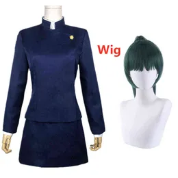 Anime Jujutsu Kaisen Zenin Maki Cosplay Come Top Skirt Halloween Party Uniform Woman Dress Y220516