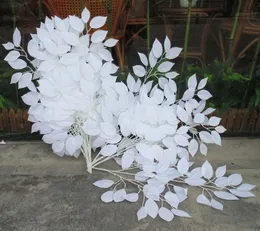 1 명의 인공 흰색 반얀 잎 웨딩 페스티벌 축하 축하 배경 도로 주도 DIY 장식 가짜 꽃 0614