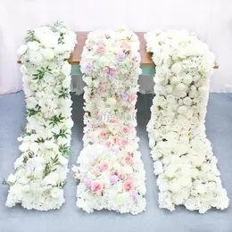 2M Luxury Custom Artificial Floor Wedding Backdrop Decor Garland Flower Arrangement Table Runner Rarty Event DD