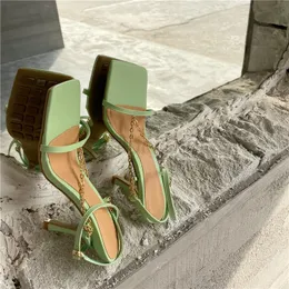 Eilyeken 2021 Nya kvinnor Sandal Thin High Heel Elegant Ladies Pumps Shoes SMRED BAND SUMMERIATOR Sandaler skor Storlek 35-40 Kshslhgj; LSA