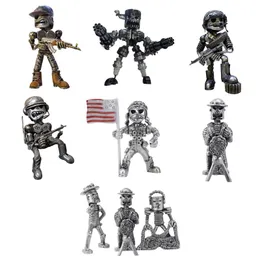 Decorative Objects & Figurines Exquisite Resin Robot Sculpture Recycling Scrap Model Handmade-Piston Man Fighter Cool Machine Crafts Home Of