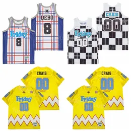1995 Movie Friday Basketball 00 Craig Jones Jersey 8 Debo Men HipHop For Sport Fans University Breathable High School Hip Hop All Stitched Team Color Balck Yellow