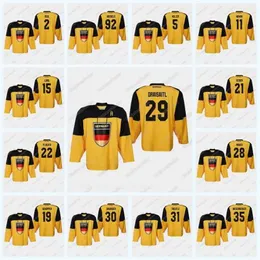 CeoC202 Maglia Germania Campionato del mondo IIHF 2019 29 Leon Draisaitl 50 Patrick Hager 91 Moritz Muller 28 Frank Mauer 5 Korbinian Holzer