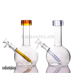 Mini-Bong 7,4 Zoll Wasserpfeife Classics „O“-Stil Bubbler Gute Funktion Pfeife tragbare Wasserpfeifen aus Glas