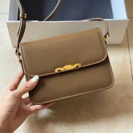 Tasarımcı Triomphe Bag Düz Cowhide Bag Kadın Teen Cuir El çantası Altın Zincir Alışveriş Çantaları Leydi Cüzdan 18cm 22cm