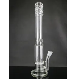 Hookahs Glass Water Bong Honeycomb Straight Dips Mouth Bongs Ice-Catches Pipe 18.8mm Bowl 17.5 "Vattenrör