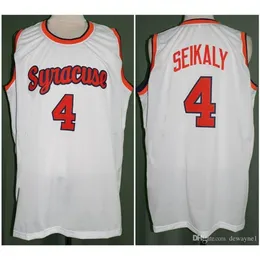 Nikivip Syracuse Orange College 4 Rony Seikaly Basketball Jersey Whiteレトロクラシックメン