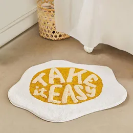 Carpets Message Bathmat Rug Fluffy Letters Poach Egg Entrance Carpet Area Floor Pad Mats Nordic Welcome Doormat Home Room DecorCarpets